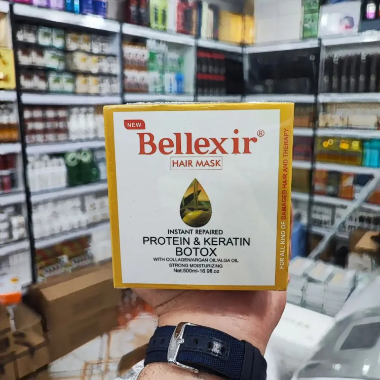 ماسک مو مقوی Bellexir حاوی پروتئین و کراتین و بوتاکس مو حجم 500 میلی لیتر
