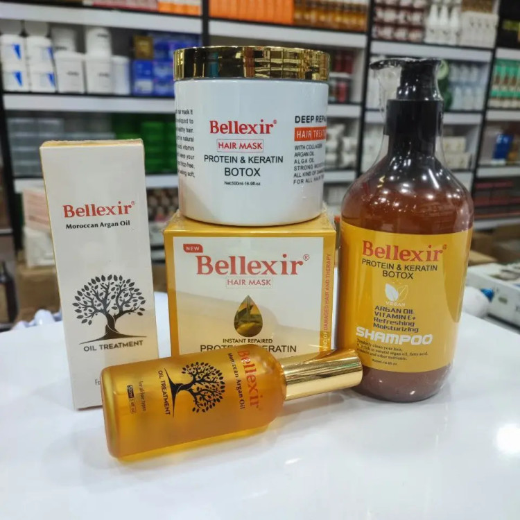 ماسک مو مقوی Bellexir حاوی پروتئین و کراتین و بوتاکس مو حجم 500 میلی لیتر
