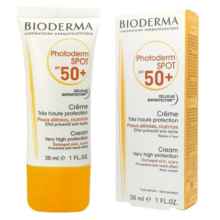 کرم ضد آفتاب بیودرما مدل Photoderm spot SPF 50 حجم 30 میلی لیتر