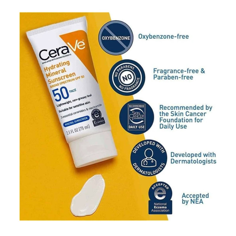 ضدآفتاب بدون رنگ فلوئید سراوی CeraVe با SPF50 مدل mineral