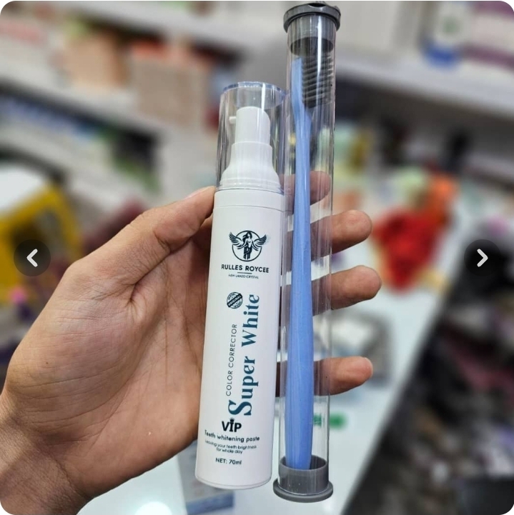 خمیر سفید کننده فوری دندان RULLES ROYCEE محلول بنفش رنگ همراه با مسواک حجم 70 گرم