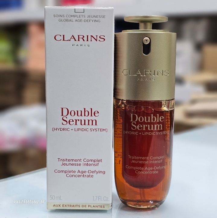 دابل سرم ضد پیری کلا‌ر‌نس‌ | کنسانتره صاف کننده و کنترل پیری پوست (طرح جدید) 50 میل