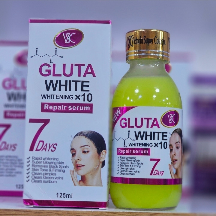 سرم سفید کننده 7 روزه کنسانتره گلوتاتیون victoria super colorful حجم 125 میلی لیتر